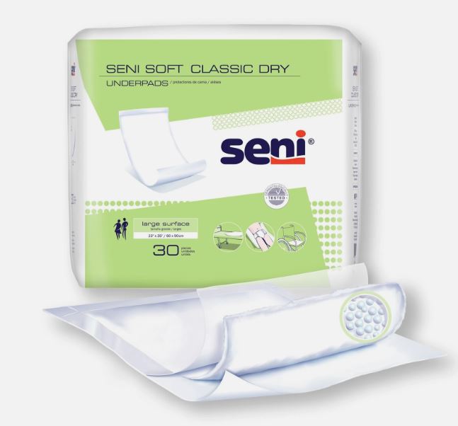 SENI SOFT CLASSIC DRY Underpads 23"x35" 30 PCS - Image 3